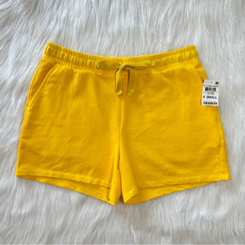 Yellow high waisted lounge shorts